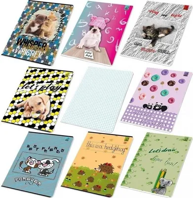 Image de Cahier A5/16K à carreaux BF animaux (20 pièces) - Bee-bee