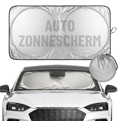 Produktbild von Sonnenschutz Auto Frontscheibe Sonnenblende - 150 x 70 cm - Silber - Mit Aufbewahrungstasche - UV-Schutz faltbar