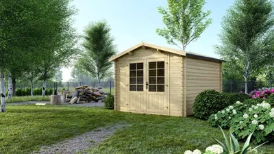 Immagine prodotto di Casetta da giardino in legno - 9m2 - 3x3m - 28mm - colore: naturale