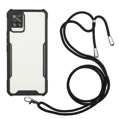 Immagine prodotto di Custodia a tracolla per Samsung Galaxy A52 4G / 5G - Collana per smartphone con cordino - Custodia con cordino nero da portare a tracolla