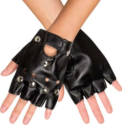 Produktbild von Nieten Handschuhe zum Rocker oder Biker Kostüm | Schwarz
