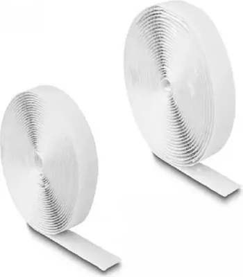 Produktbild von DeLOCK Klettband selbstklebend mit Haft- und Flauschband L 5 m x B 20 mm weiß, Weiß, 20 mm, 5000 mm, 5 m, 1 Stück(e), Polybag