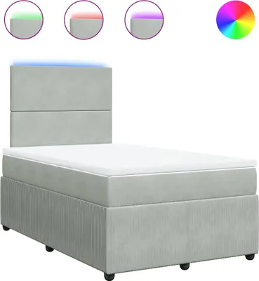 Produktbild von vidaXL Boxspringbett mit Matratze Hellgrau 120x190 cm Samt