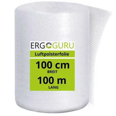 Produktbild von Luftpolsterfolie 100m Rolle Blasenfolie Noppenfolie Verpackungsfolie 100cm für Umzüge, um Gegenstände zu schützen transparent