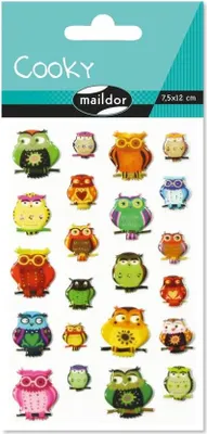 Produktbild von Maildor Stickers Cooky Eulen 7,5x12 1Bg