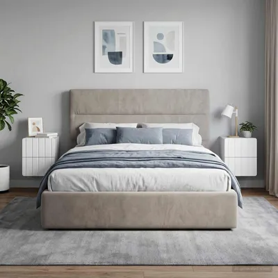 Image de vidaXL Table de chevet murale, lot de 2, blanc, 33 x 34,5 x 43 cm