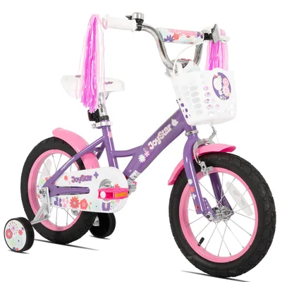 Produktbild von JOYSTAR Mädchenfahrrad Kinderfahrrad 12/14/16 Zoll mit abnehmbaren Stützrädern, Korb, Fahnenbändern, Doppelbremse & verstellbarem Sattel 2–7 Jahre