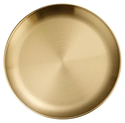 Runde Edelstahl-Servierplatte, Gold, groß, 1 Stück