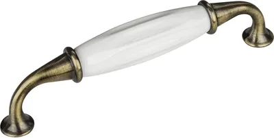 Produktbild von SOTECH Möbelgriff JOHANNA BA 128 mm Antik-Messing-Weiß Porzellangriff