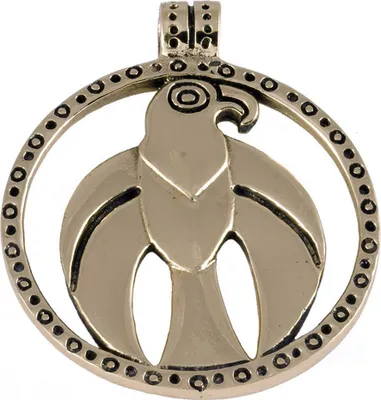 Produktbild von Falkenamulett Bronze Anhänger Schmuck - Wikinger - 37x40mm