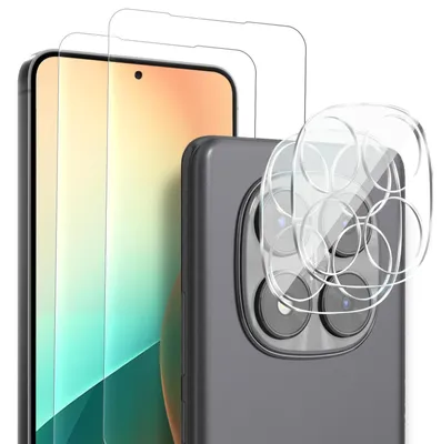 Produktbild von 2x Display + Kamera Glas für Xiaomi Redmi Note 14 Pro Displayschutz Kameraschutz Panzerfolie Displayglas Kameraglas 9H Schutzglas