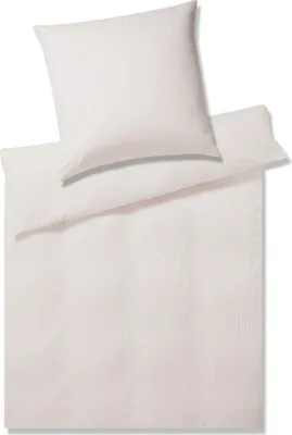 Produktbild von elegante Mako-Jersey-Bettwäsche Solid Stripe Farbe Rose Größe 40x80 155x200cm