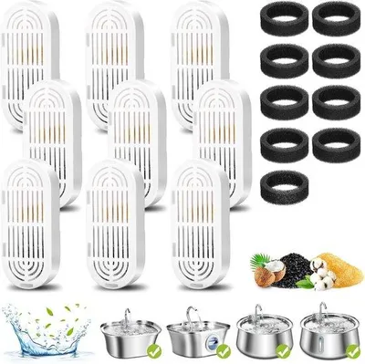 Produktbild von Filter Set für Katzen, 6x Ersatzfilter, passend für 3,2L Edelstahl Trinkfontänen