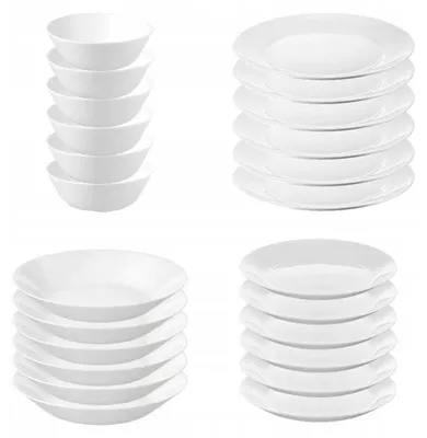 Produktbild von IKEA OFTAST Geschirrset aus Glas, 24-teilig, weiß