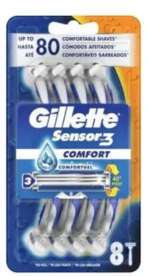 Image de Lames de rasoir jetables Gillette Sensor 3 Comfort, paquet de 8