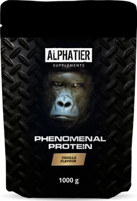 Produktbild von Proteinpulver mit Aminosäuren - Phenomenal Protein mit BCAA Eiweiß Pulver 1000 g Alphatier Vanille