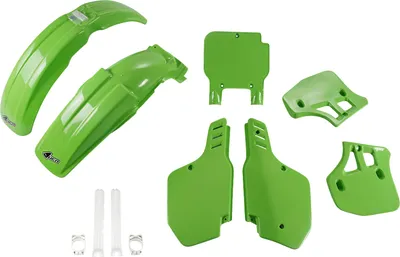 Produktbild von Ufo Kawasaki Kx 500 1989-1992 Kakit189f-999a Fork Protectors & Plastikbausatz Grün  Grün One Size
