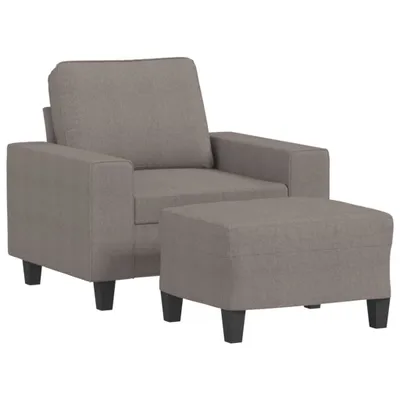 Produktbild von vidaXL Sessel mit Hocker Taupe 60 cm Stoff