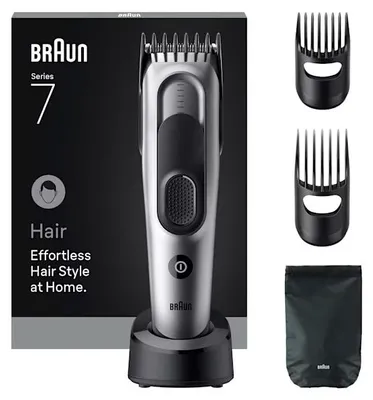 Zdjęcie produktu dla Braun HC7590, Czarny, Srebrny, 3 mm, 3,5 cm, Głowa, 50 min, Wbudowana bateria