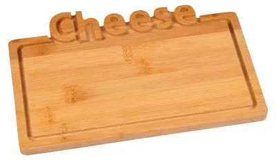 Produktbild von BURI Bambus Käse-Servierplatte 25x17cm Frühstücksbrett Serviertablett Käseplatte Deko