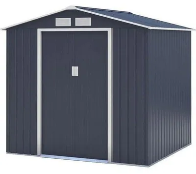 Obrázok produktu pre Kovový záhradný domček, 4,07 m² - 213 x 191 x 195 cm - kotviaca súprava v cene - sivý