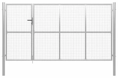 Obrázok produktu pre vidaXL Oceľové záhradné brány, 350 x 175 cm, strieborné