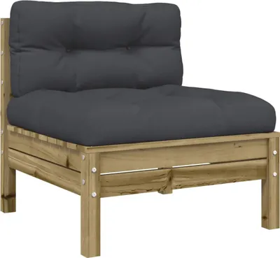 Produktbild von vidaXL Gartensofa ohne Armlehnen mit Kissen Kiefernholz