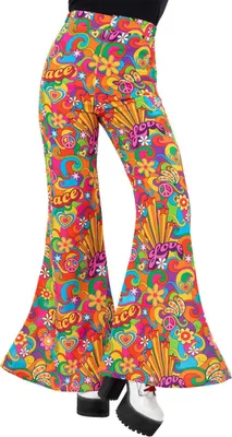 Produktbild von Smiffys - "Rainbow" Peace-Hosen für Damen, Kostüm, Ausgestellt SM3468 (46-48 EU) (Bunt)
