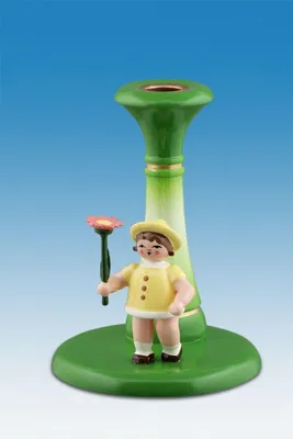 Produktbild von Kerzenhalter Kerzenhalter mit Blumenkind bunt Höhe 6,5cm NEU