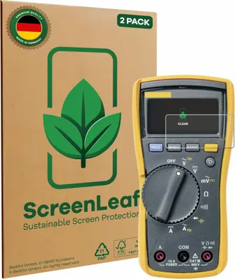 Produktbild von 2x ScreenLeaf Schutzfolie für Fluke MultiMeter 115 nachhaltiger Displayschutz Display Schutz Folie Klar Transparent