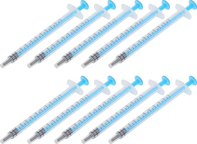 Obrázek produktu pro 10 ks plastových stříkaček HandPush Průmyslový ruční jednorázový nástroj 1 ml s rovným ústím