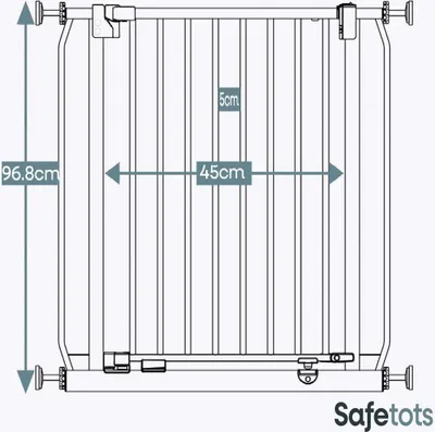 Produktbild von Safetots Extra Tall Elite Sicherheitsschutzgitter, 71cm - 80cm, Grau