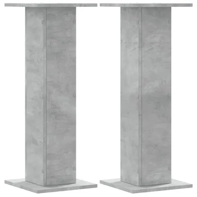 Image de vidaXL Pied de haut-parleur 2 pcs. Gris béton 30x30x80 cm Bois composite