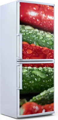 Produktbild von Kühlschrankdekoration 70x180 cm Aufkleber auf dem Kühlschrank - grün scharf Paprika