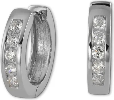 Produktbild von SilberDream Creolen 15mm weiß Ohrringe Sterlingsilber Zirkonia Damen D2SDO0045WJ