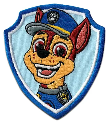 Produktbild von Comercial Mercera Paw Patrol Chase Kinder - Aufnäher, Bügelbild, Aufbügler, Applikationen, Patches, Flicken, zum aufbügeln, Größe: 6,8 x 6 cm