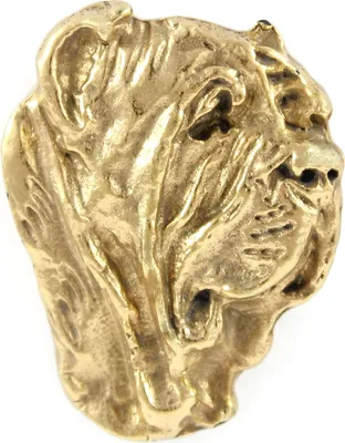 Image de Mastiff napolitain II - broche dorée, élégant bijou en forme de chien, broche unique de la marque Art-Dog