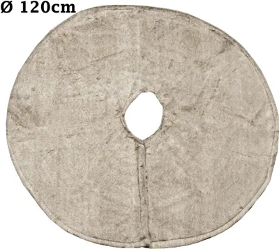 Produktbild von Kuschlige Christbaumdecke Rund Ø 120cm Weihnachtsbaumdecke Weihnachtsbaum Decke Tannenbaum Unterlage, Farbe:Taupe