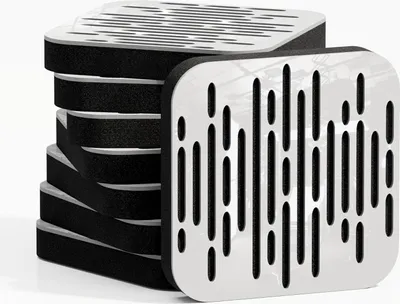 Produktbild von 8er-Pack– Mini-Akustikpaneel für Schallabsorption & Diffusion|23x23cm| Schallreduzierung – Reflexionskontrolle|WAVE-d | Weiß glänzender Kunststoff]
