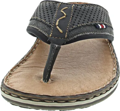 Produktbild von Rieker Herren Pantolette sportlicher Zehentrenner maritim 21084, Größe:44 EU, Farbe:Schwarz