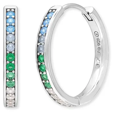 Produktbild von Engelsrufer Damen Creole aus Sterling Silber - besetzt mit 26 mehrfarbigen Zirko