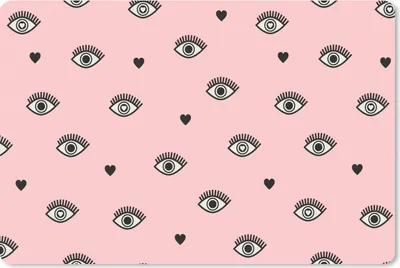 Produktbild von MuchoWow® Schreibtischunterlage Mädchen - Augen - Rosa - Muster - Mädchen - Kinder - Kinder 60x40 cm - XXL Mauspad - Großes Mauspad