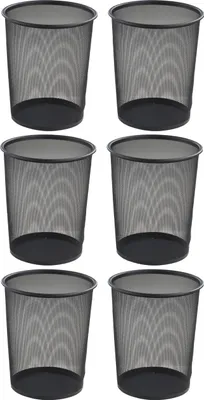Produktbild von Papierkörbe - 20 Liter - Schwarz - Metallgeflecht - 6er Set