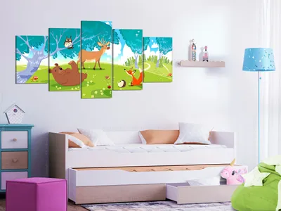 Zdjęcie produktu dla Obraz akustyczny dla dzieci 200x100 cm Obrazy Pianka akustyczna Wysokowydajny pochłaniacz dźwięku Izolacja akustyczna Płótno 5 szt Fototapeta Akustyka pomieszczenia Izolacja akustyczna e-B-0011-b-m