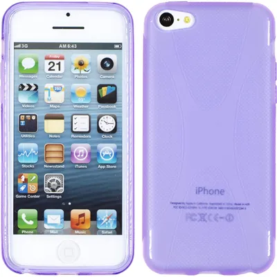 Produktbild von PhoneNatic Case kompatibel mit Apple iPhone 5c - lila Silikon Hülle X-Style + 2 Schutzfolien