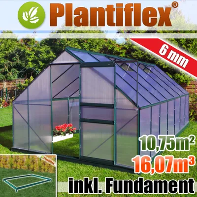 Produktbild von Szklarnia aluminiowa 16,07m³ z fundamentem 250x430cm szklarnia ogrodowa szklarnia aluminiowa szklarnia pomidorowa 10,75m² - szkło 6mm - zielona