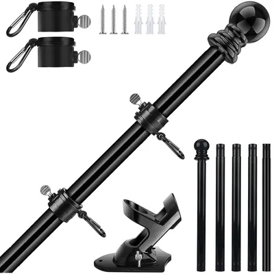 Imagen del producto de Mástil para banderas de pared, acero inoxidable ajustable, 1,8 metros
