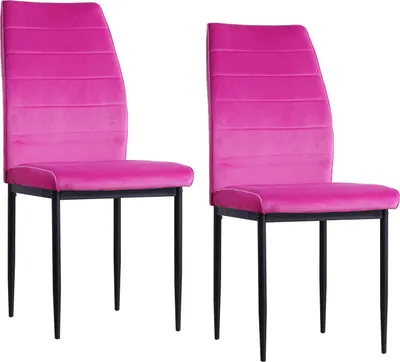 Produktbild von Stuhl Madison aus Samt, Pink, Breite 43,5 cm, Höhe 96 cm, Tiefe 57 cm, Sitzhöhe 49 cm