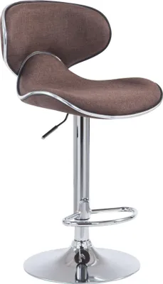 Produktbild von CLP Barhocker Las Vegas V2 Stoff  mit Fußstütze braun Gestell Farbe chrom