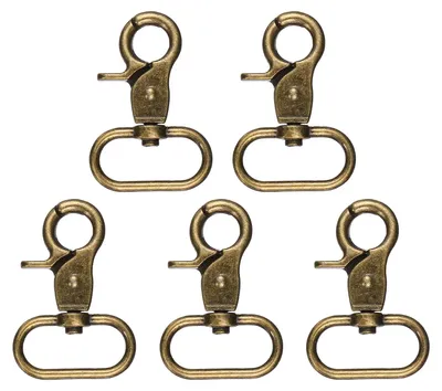 Karabinerhaken 5er-Pack, 25,7 mm, Zinklegierung, drehbar